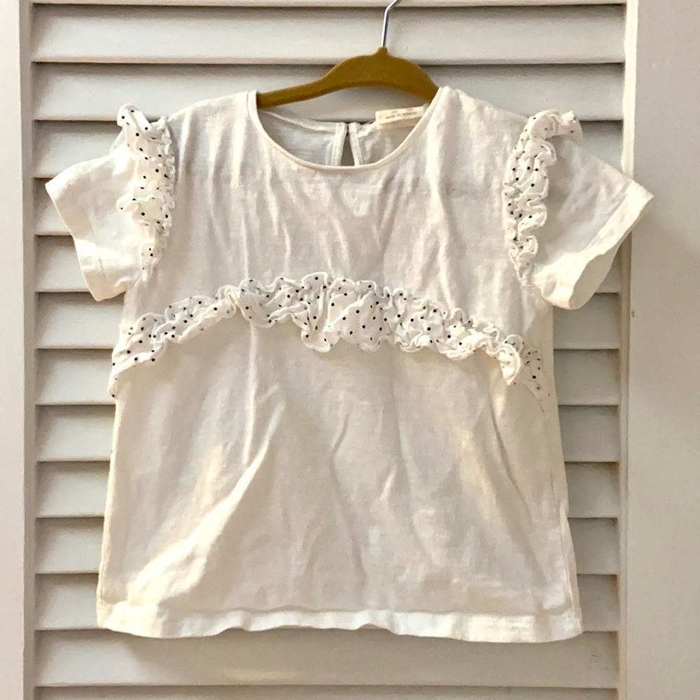 EUC Zara Baby Girl White Tee size 2/3 Years